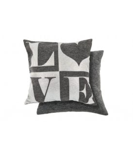 Amor Chenille Cushion Cover in Black