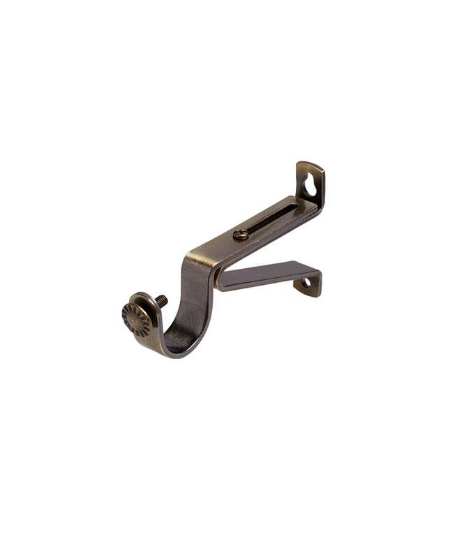 New Edge Blinds Antique Brass Adjustable Metal Curtain Pole Support A Frame Bracket (28mm)