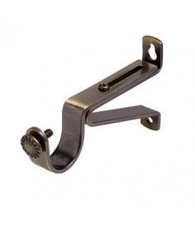 Antique Brass Adjustable Metal Curtain Pole Support A Frame Bracket (28mm)