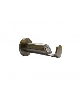 Antique Brass Quick Lock Cylinder Metal Curtain Pole Support Bracket Pair (35mm)