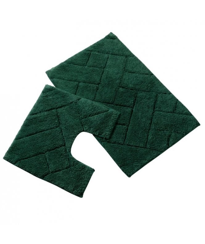 New Edge Blinds Bali Bath Mat & Pedestal Set in Emerald Green