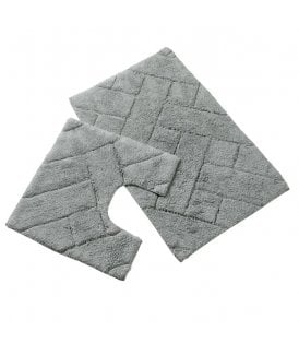 Bali Bath Mat & Pedestal Set in Silver