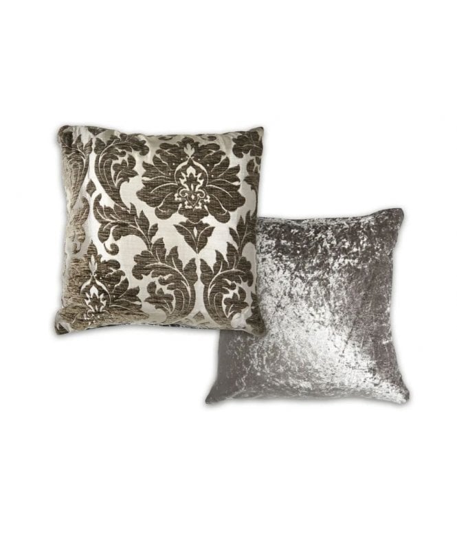 New Edge Blinds Baroque Collection Luxury Chenille Jacquard Cushion Cover in Charcoal