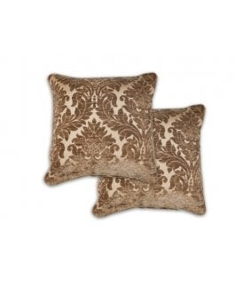 Baroque Collection Luxury Chenille Jacquard Cushion Cover in Chocolate