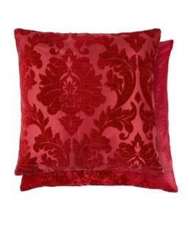 Baroque Collection Luxury Chenille Jacquard Cushion Cover in Red