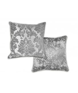 Baroque Collection Luxury Chenille Jacquard Cushion Cover in Silver