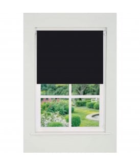 Black Plain Straight Edge Daylight Roller Blind (165cm Drop)