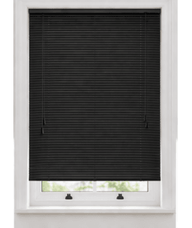 Black PVC Venetian Blind 152cm Drop (25mm Slats)