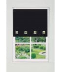 Black Square Eyelet Edge Roller Blind (165cm Drop)