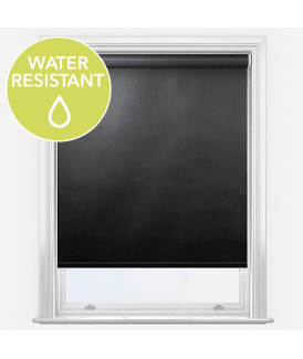 Black Water & Moisture Resistant PVC Blackout Roller Blinds Ideal for Bathroom & Kitchen 160cm Length