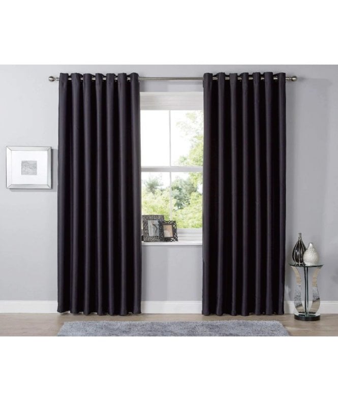 New Edge Blinds Blackout Curtains in Black