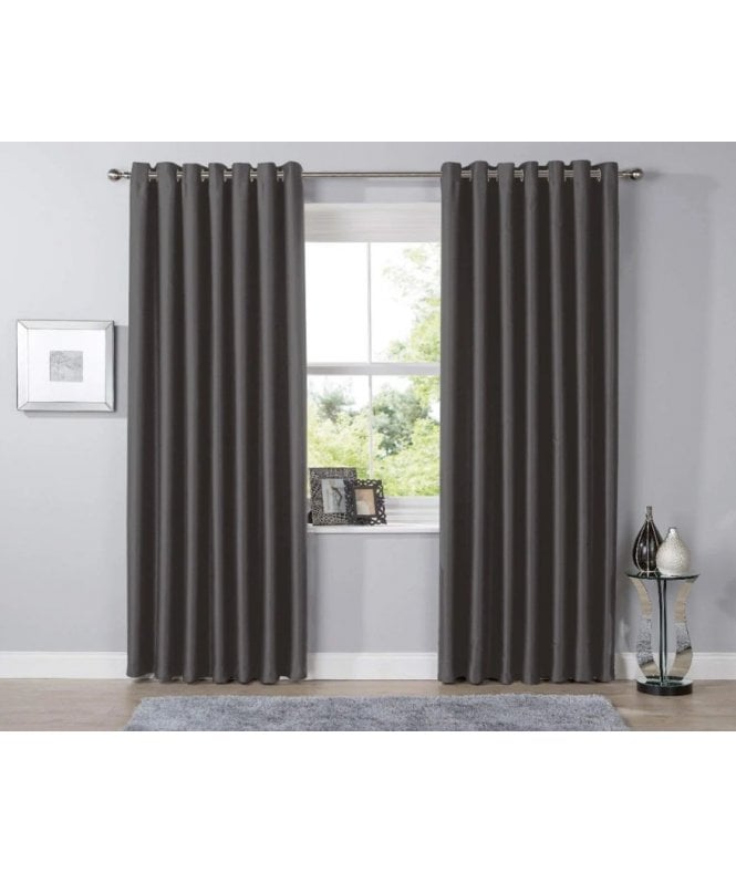 New Edge Blinds Blackout Curtains in Charcoal