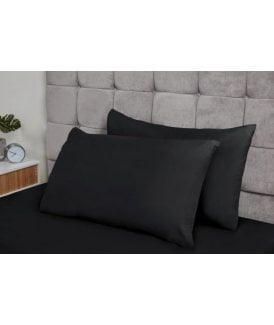 Brights Collection Non Iron Pillowcase Pair in Black