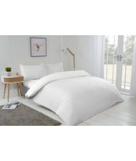 Brights Collection Non Iron Reversible Duvet Set in White