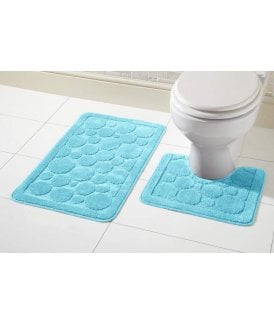 Cali Bath Mat Set in Aqua Blue