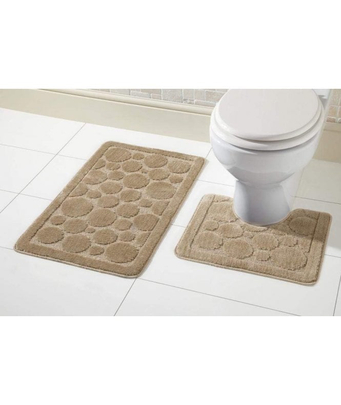 New Edge Blinds Cali Bath Mat Set in Biscuit Brown