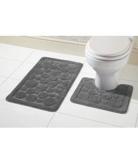 Cali Bath Mat Set in Dark Grey