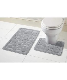 Cali Bath Mat Set in Silver Grey