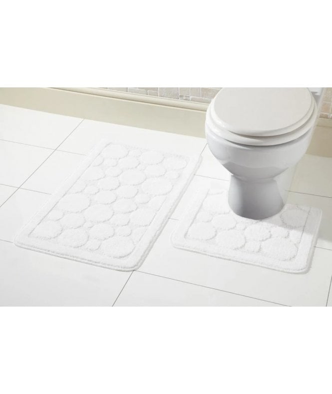 New Edge Blinds Cali Bath Mat Set in White