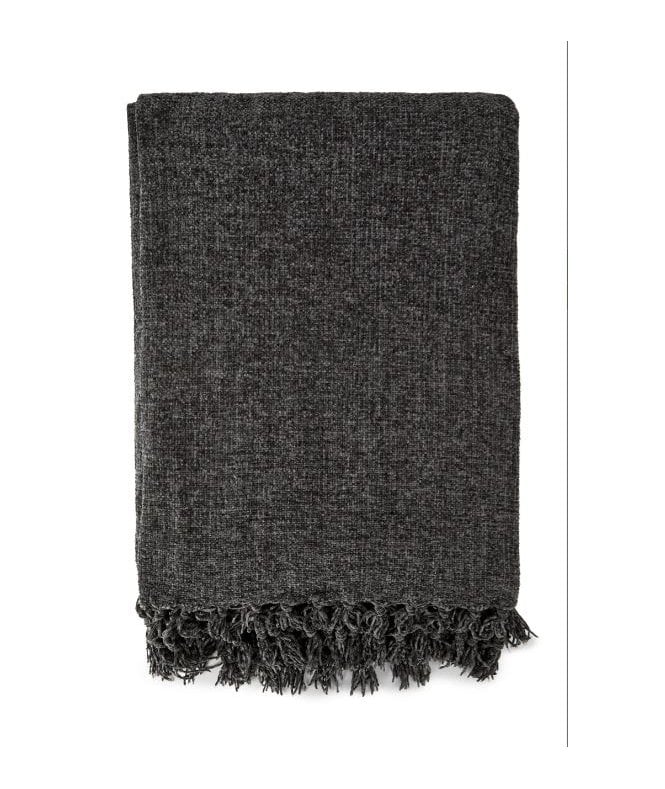 New Edge Blinds Camilla Collection Chenille Throw in Charcoal