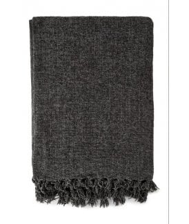 Camilla Collection Chenille Throw in Charcoal