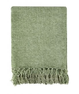 Camilla Collection Chenille Throw in Meadow Green
