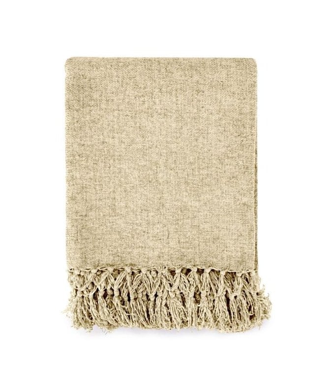 New Edge Blinds Camilla Collection Chenille Throw in Natural