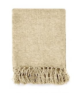 Camilla Collection Chenille Throw in Natural