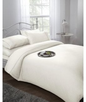 Carlton Collection 300 Thread Count Sateen Stripe Duvet Set in Cream