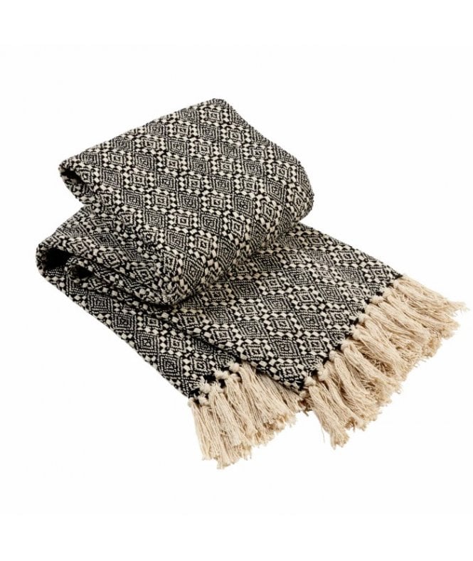 New Edge Blinds Casablanca Super Soft Cotton Throw in Black