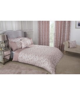 Cavendish Collection Embellished Jacquard Duvet Set in Blush Pink