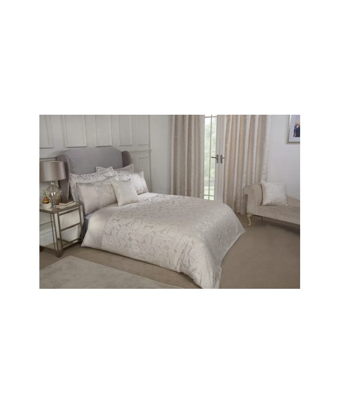 New Edge Blinds Cavendish Collection Embellished Jacquard Duvet Set in Cream