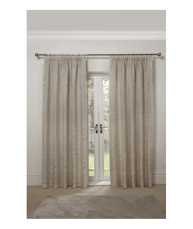 New Edge Blinds Cavendish Lined Pencil Pleat Curtains Cream