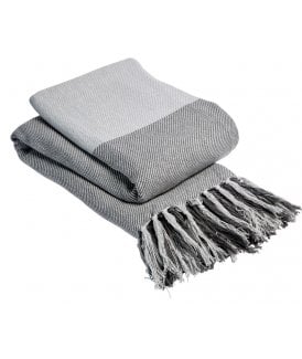 Check Pure Cotton Throw in Grey