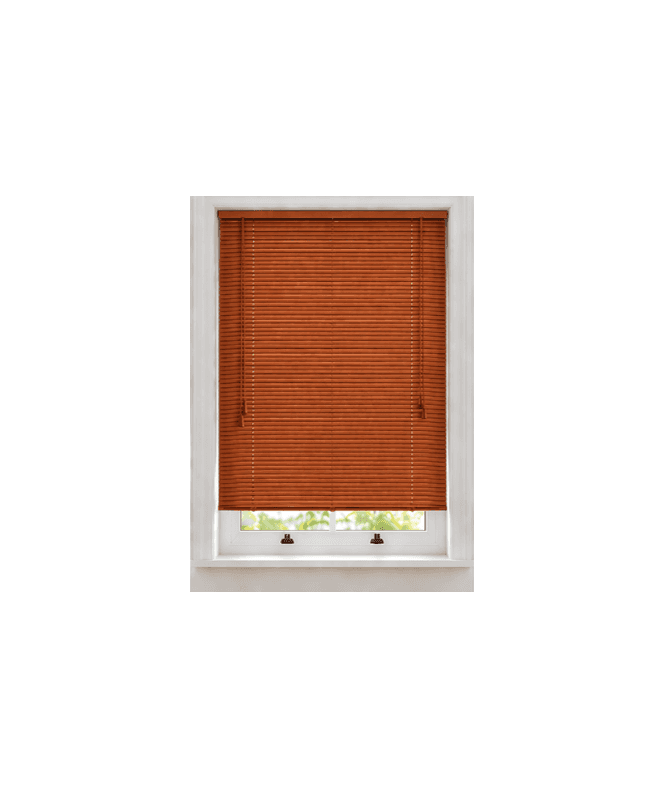 New Edge Blinds Cherry Wood Grain PVC Venetian Blind 152cm Drop (25mm Slats)