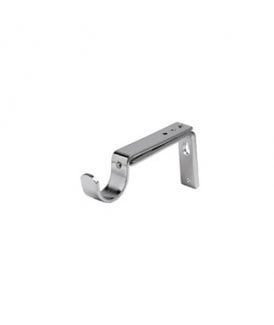 Chrome Adjustable Metal Curtain Pole Support Bracket (28mm)