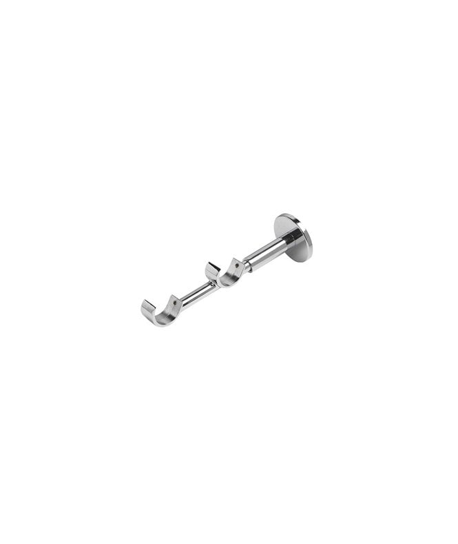 New Edge Blinds Chrome Double IDC Metal Curtain Pole Support Bracket (28mm)