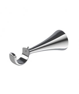 Chrome Long Stem Metal Curtain Pole Support Bracket (28mm)