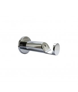 Chrome Quick Lock Cylinder Metal Curtain Pole Support Bracket Pair (35mm)