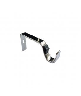 Chrome Quick Lock Fixed Metal Curtain Pole Support Bracket Pair (28mm)