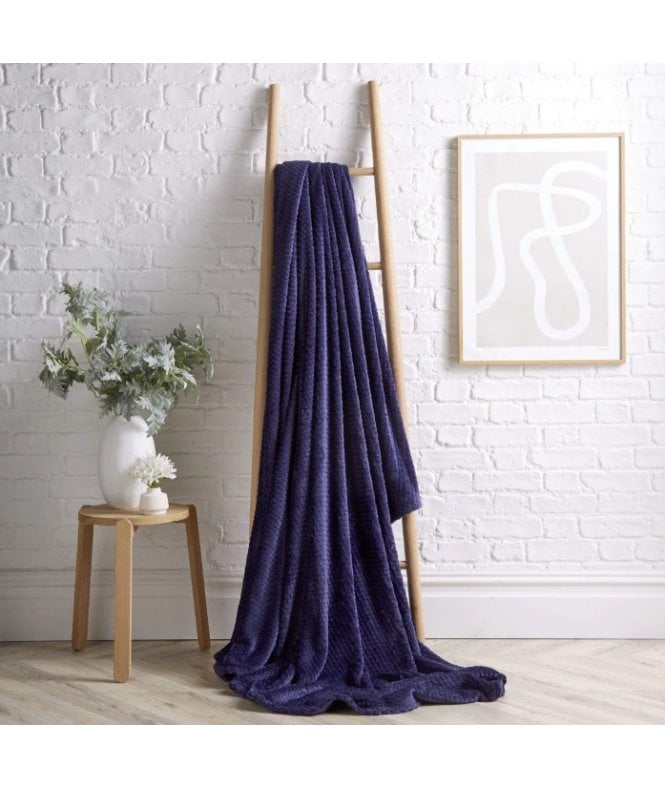 New Edge Blinds Cloud Honeycomb Throw in Navy