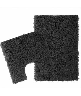 Como Bath Mat Set in Black Black