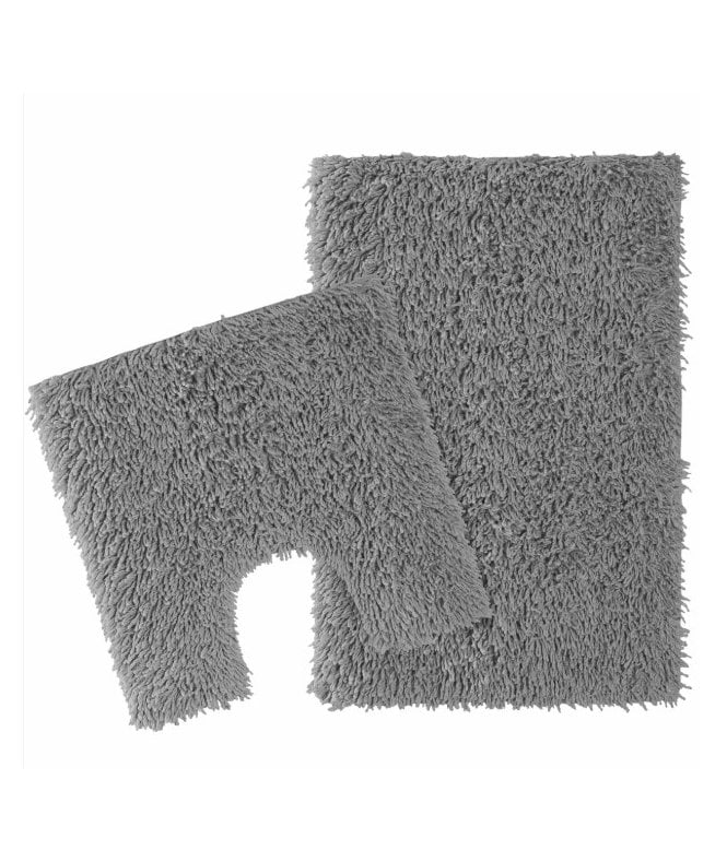 New Edge Blinds Como Bath Mat Set in Grey
