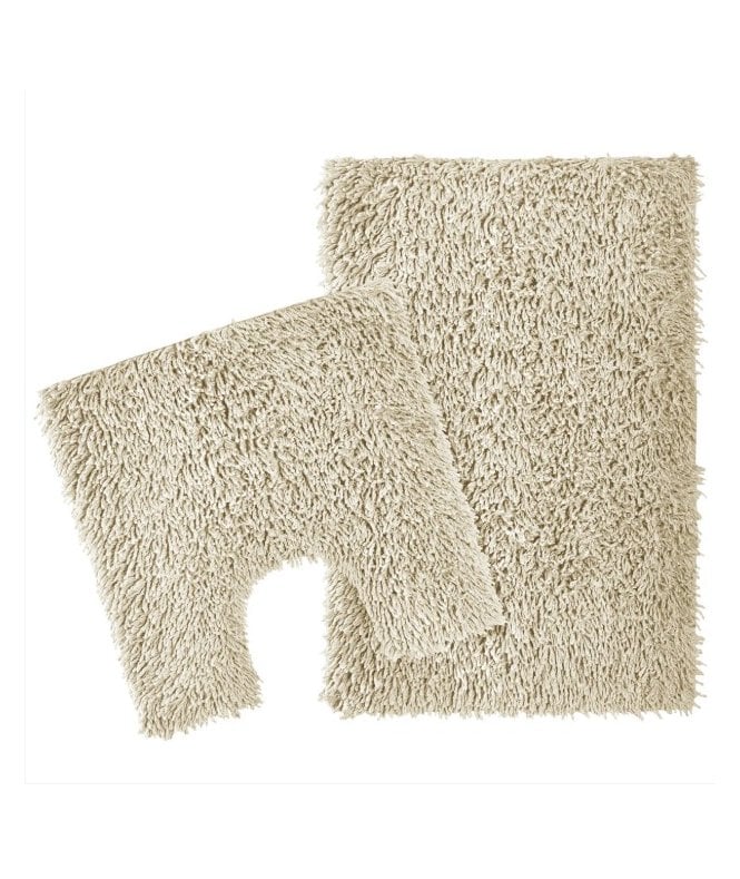 New Edge Blinds Como Bath Mat Set in Natural Beige