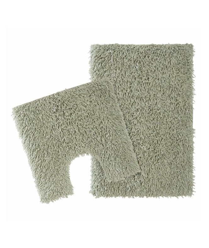 New Edge Blinds Como Bath Mat Set in Sage Green