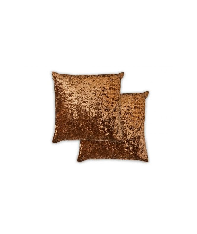 New Edge Blinds Crushed Velvet Collection Luxury Cushion Cover in Brown