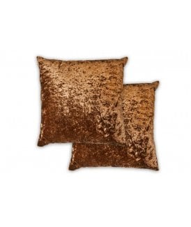 Crushed Velvet Collection Luxury Cushion Cover in Brown
