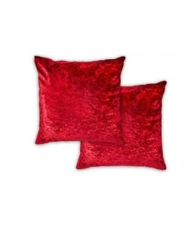 Crushed Velvet Collection Luxury Cushion Cover in Red