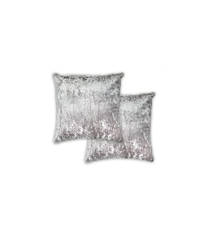 New Edge Blinds Crushed Velvet Collection Luxury Cushion Cover in Silver