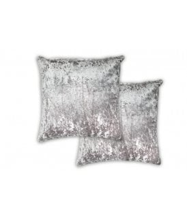 Crushed Velvet Collection Luxury Cushion Cover in Silver